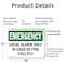 Signmission Local Alarm Only In Case Of Fire Call 911 Emergency Sign, Plastic, 18in W x 12in L, 2PK OS-2PACK-EM-P-1218-L-10398 - alternate 2